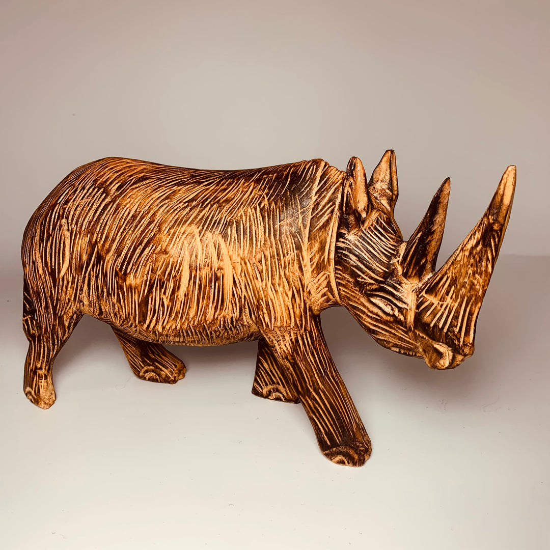 Rhino Wooden Carving