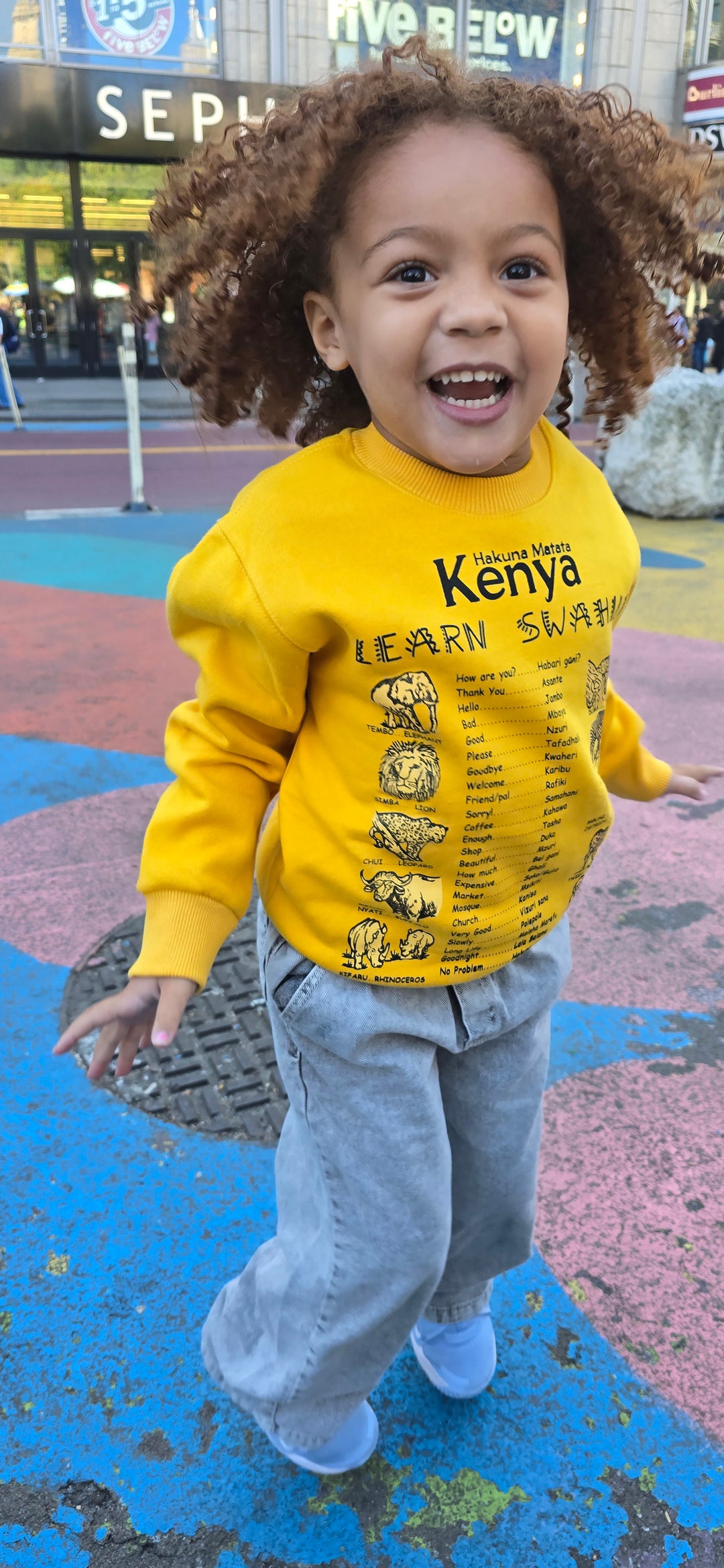 Swahili Kids  Sweatshirt-Yellow