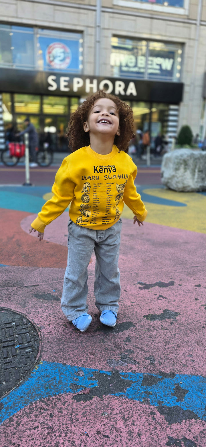 Swahili Kids  Sweatshirt-Yellow