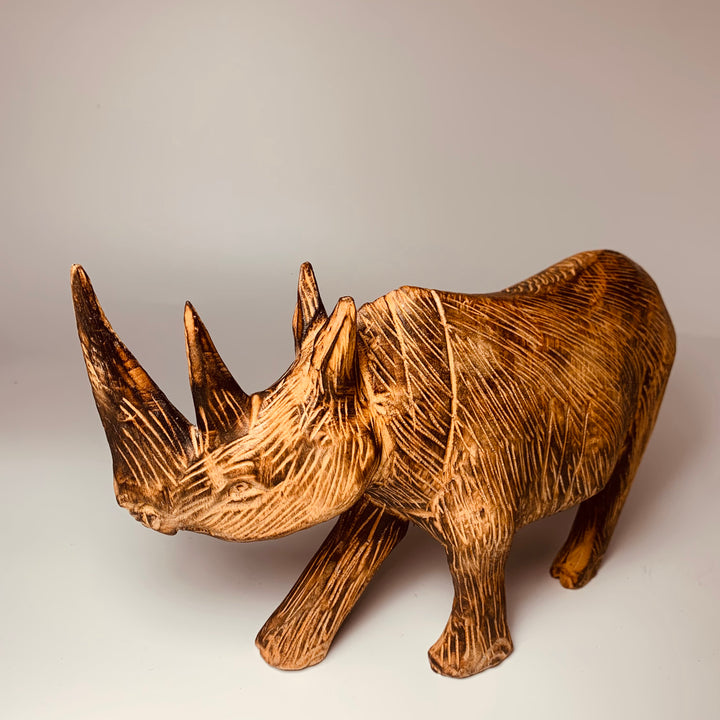 Rhino Wooden Carving