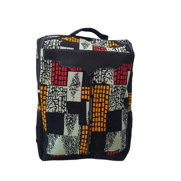 Mgongo Leather and Ankara Backpack 10