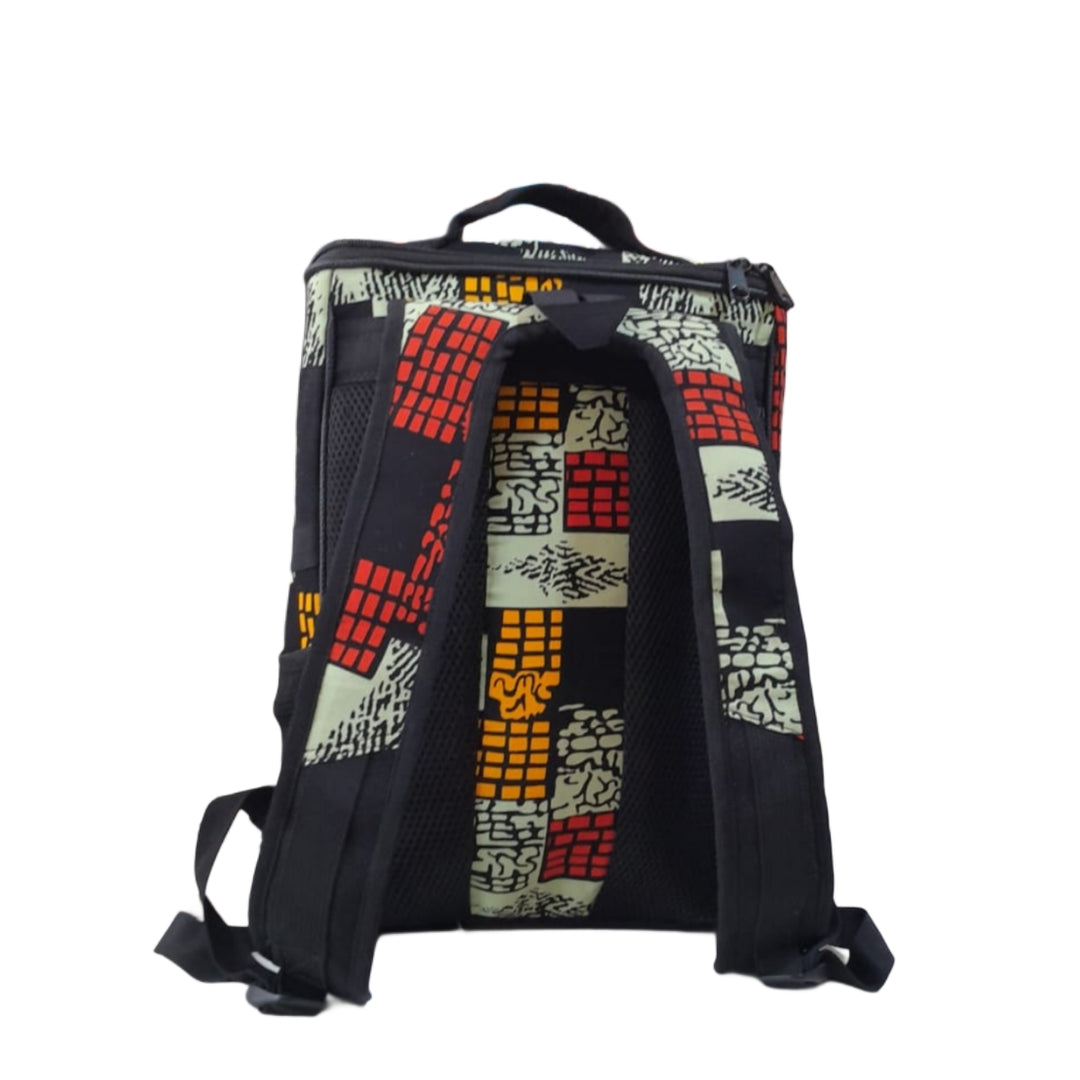 Mgongo Leather and Ankara Backpack 10