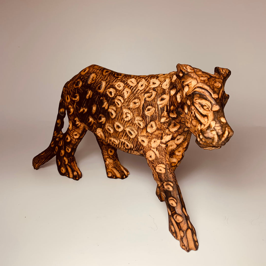 Leopard Wood Carving